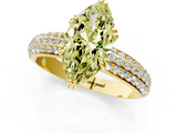 Yellow gold Fancy Yellow Marquise  Cut Pave Diamond Engagement Ring with Channel Set Band and Four-Prong Setting_1