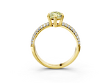 Yellow gold Fancy Yellow Marquise  Cut Pave Diamond Engagement Ring with Channel Set Band and Four-Prong Setting_3