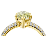Yellow gold Fancy Yellow Marquise  Cut Pave Diamond Engagement Ring with Channel Set Band and Four-Prong Setting_4
