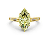 Yellow gold Fancy Yellow Marquise Cut Solitaire Cathedral Diamond Engagement Ring with Channel-Set Band and Four-Prong Setting_3