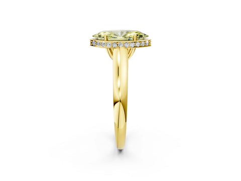 Yellow gold Fancy Yellow Marquise Cut Solitaire Diamond Engagement Ring with Four-Prong Setting and Tapered Band_2