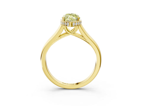 Yellow gold Fancy Yellow Marquise Cut Solitaire Diamond Engagement Ring with Four-Prong Setting and Tapered Band_3