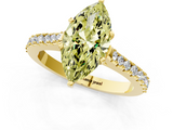 Yellow gold Fancy Yellow Marquise  Cut Solitaire Diamond Engagement Ring with Pave Band and Four-Prong Setting_1