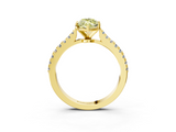 Yellow gold Fancy Yellow Marquise  Cut Solitaire Diamond Engagement Ring with Pave Band and Four-Prong Setting_3