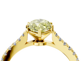 Yellow gold Fancy Yellow Marquise  Cut Solitaire Diamond Engagement Ring with Pave Band and Four-Prong Setting_4