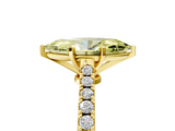 Yellow gold Fancy Yellow Marquise  Cut Solitaire Diamond Engagement Ring with Pave Band and Four-Prong Setting_5