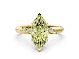 Yellow gold Fancy Yellow Marquise Cut Solitaire Diamond Engagement Ring with Twisted Pave Band and Four-Prong Setting_3