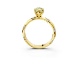 Yellow gold Fancy Yellow Marquise Cut Solitaire Diamond Engagement Ring with Twisted Pave Band and Four-Prong Setting_6