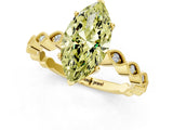 Yellow gold Fancy Yellow Marquise Cut Solitaire Diamond Ring with Infinity Twist Band and Four-Prong Setting_25