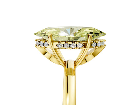 Yellow gold Fancy Yellow Marquise Cut Solitaire Diamond Ring with Prong Setting and Plain Band_5