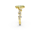Yellow gold Fancy Yellow Marquise  Cut Solitaire Diamond Twisted Band with Pave Setting_2
