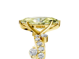 Yellow gold Fancy Yellow Marquise  Cut Solitaire Diamond Twisted Band with Pave Setting_5