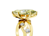 Yellow gold Fancy Yellow Marquise  Cut Solitaire Diamond with Side Stones on Criss-Cross Band and Four-Prong Setting_5