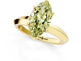 Yellow gold Fancy Yellow Marquise  Cut Solitaire Engagement Ring with Flat Band and Four-Prong Setting 2