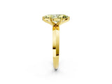 Yellow gold Fancy Yellow Marquise  Cut Solitaire Engagement Ring with Flat Band and Four-Prong Setting 3