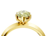 Yellow gold Fancy Yellow Marquise  Cut Solitaire Engagement Ring with Flat Band and Four-Prong Setting 5