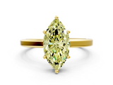 Yellow gold Fancy Yellow Marquise  Cut Solitaire Engagement Ring with Four-Prong Setting on a Classic Band