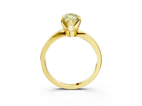 Yellow gold Fancy Yellow Marquise Cut Solitaire Engagement Ring with Six-Prong Setting and Tapered Band_3