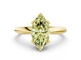 Yellow gold Fancy Yellow Marquise  Cut Solitaire Engagement Ring with Tapered Band and Four-Prong Setting 1
