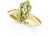 Yellow gold Fancy Yellow Marquise  Cut Solitaire Engagement Ring with Tapered Band and Four-Prong Setting 2
