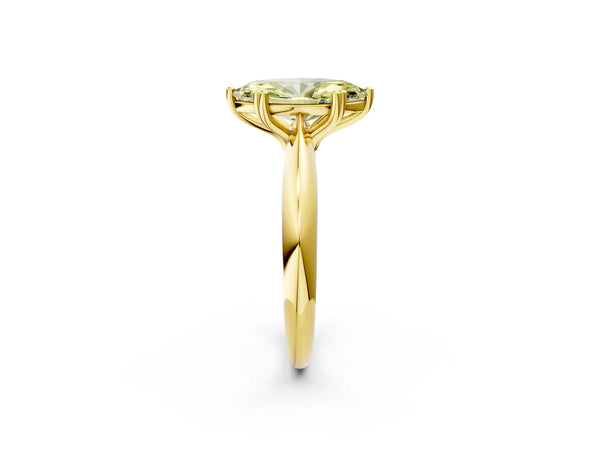 Yellow gold Fancy Yellow Marquise  Cut Solitaire Engagement Ring with Tapered Band and Four-Prong Setting