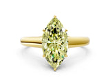 Yellow gold Fancy Yellow Marquise Cut Solitaire Engagement Ring with Tapered Band and Four-Prong Setting_3