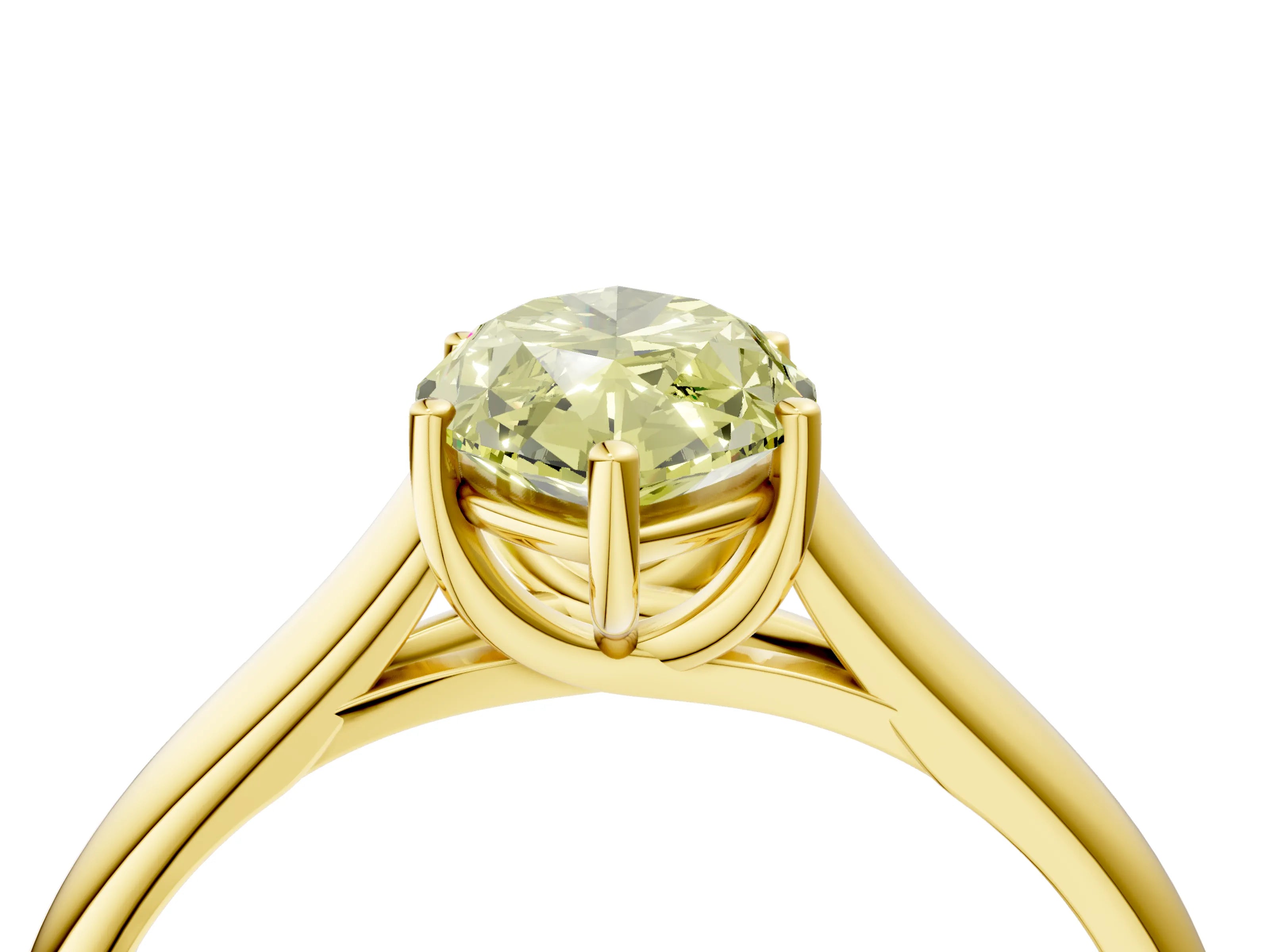 Yellow gold Fancy Yellow Marquise Cut Solitaire Engagement Ring with Tapered Band and Four-Prong Setting_7