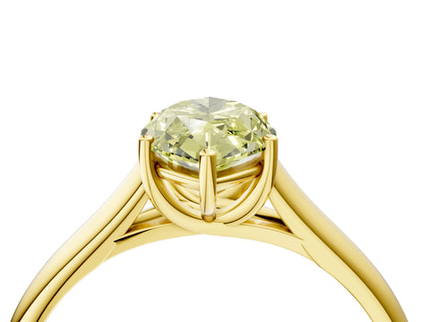 Yellow gold Fancy Yellow Marquise Cut Solitaire Engagement Ring with Tapered Band and Four-Prong Setting_7