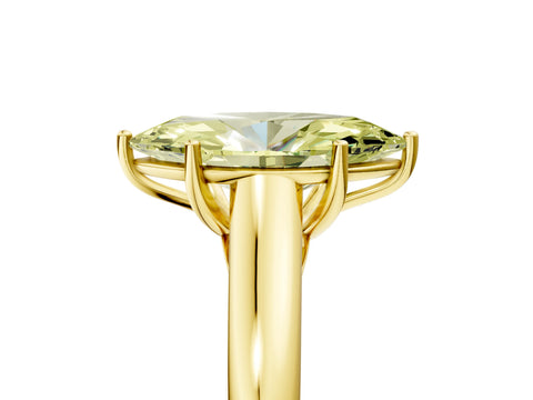 Yellow gold Fancy Yellow Marquise Cut Solitaire Engagement Ring with Tapered Band and Four-Prong Setting_8