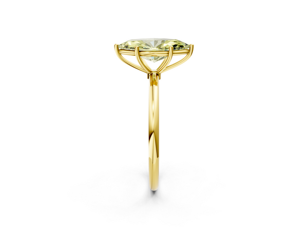 Yellow gold Fancy Yellow Marquise  Cut Solitaire Engagement Ring with Thin Band and Four-Prong Setting