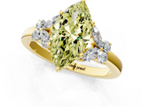 Yellow gold Fancy Yellow Marquise  Cut Solitaire Floral Diamond Ring with Four-Prong Setting_1