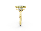 Yellow gold Fancy Yellow Marquise  Cut Solitaire Floral Diamond Ring with Four-Prong Setting_2