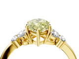 Yellow gold Fancy Yellow Marquise  Cut Solitaire Floral Diamond Ring with Four-Prong Setting_4