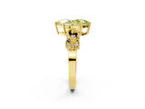 Yellow gold Fancy Yellow Marquise Cut Solitaire Milgrain Leaf Band with Prong Setting_2