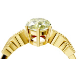 Yellow gold Fancy Yellow Marquise Cut Solitaire Milgrain Leaf Band with Prong Setting_4