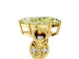 Yellow gold Fancy Yellow Marquise Cut Solitaire Milgrain Leaf Band with Prong Setting_5