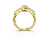 Yellow gold Fancy Yellow Marquise Cut Solitaire Princess Side Stone Engraved Band Prong Setting Ring_3