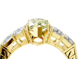 Yellow gold Fancy Yellow Marquise Cut Solitaire Princess Side Stone Engraved Band Prong Setting Ring_4