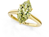 Yellow gold Fancy Yellow Marquise  Cut Solitaire Ring with Cathedral Band and Four-Prong Setting_1