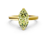 Yellow gold Fancy Yellow Marquise  Cut Solitaire Ring with Four-Prong Setting and Classic Band