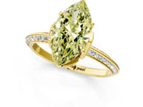 Yellow gold Fancy Yellow Marquise Cut Solitaire Split Shank Pave Diamond Engagement Ring with Four-Prong Setting_1