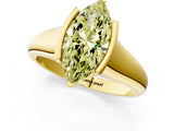Yellow gold Fancy Yellow Marquise Cut Solitaire Tension Set Diamond Ring with Split Shank Band_1