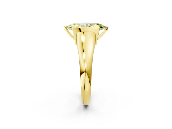 Yellow Gold Marquise Tension Style Solitaire Engagement Ring Setting for Fancy Yellow Center