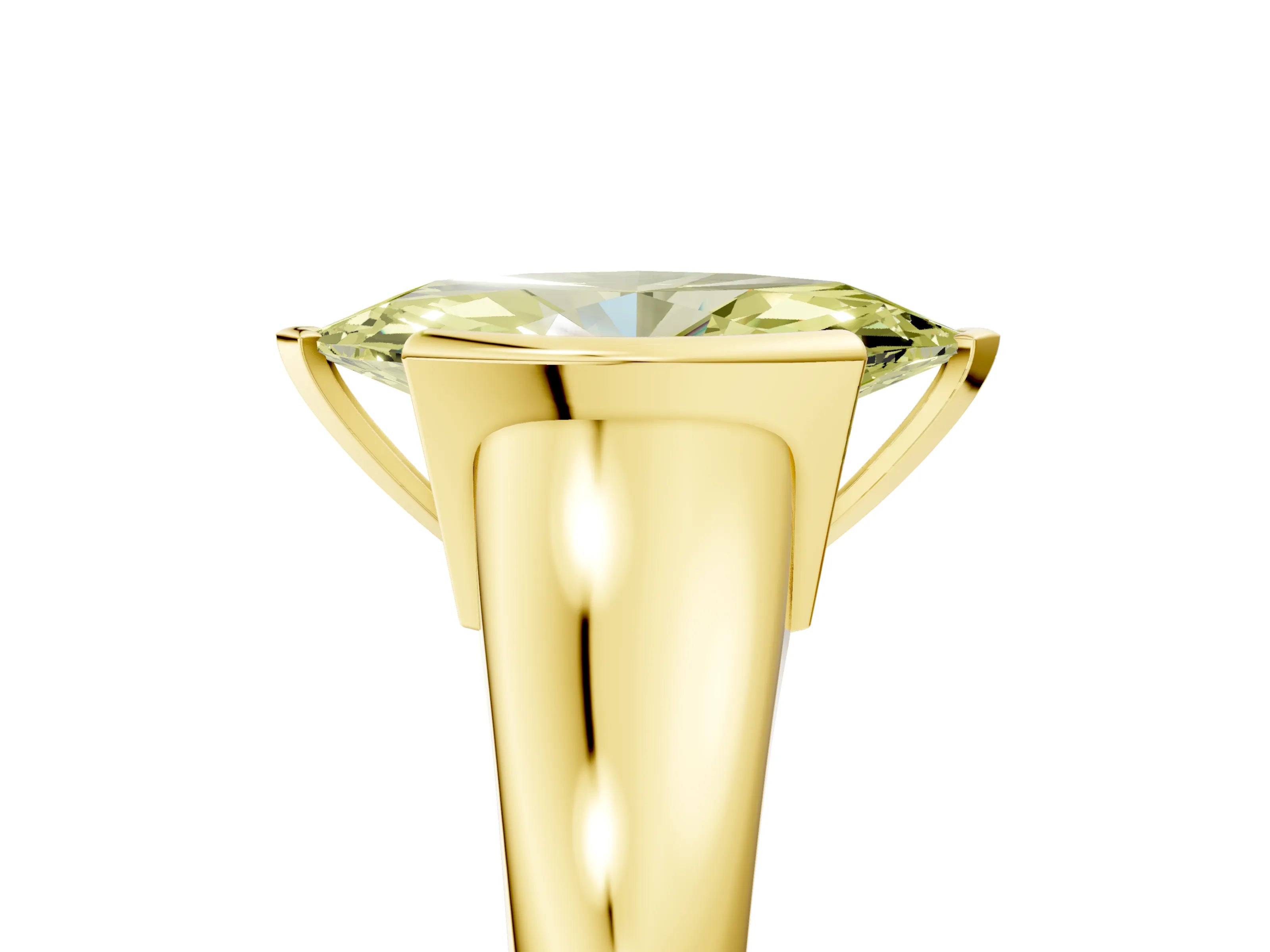Yellow gold Fancy Yellow Marquise Cut Solitaire Tension Set Diamond Ring with Split Shank Band_5