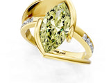 Yellow gold Fancy Yellow Marquise Cut Solitaire Tension-Set Diamond Split Shank Ring_1