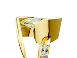 Yellow gold Fancy Yellow Marquise Cut Solitaire Tension-Set Diamond Split Shank Ring_5