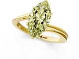 Yellow gold Fancy Yellow Marquise  Cut Solitaire Twist Band Ring with Four-Prong Setting_1