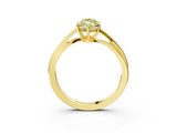 Yellow gold Fancy Yellow Marquise  Cut Solitaire Twist Band Ring with Four-Prong Setting_3