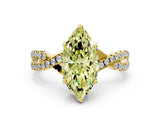 Yellow gold Fancy Yellow Marquise Cut Solitaire Twist Pave Diamond Engagement Ring with Prong Setting_36
