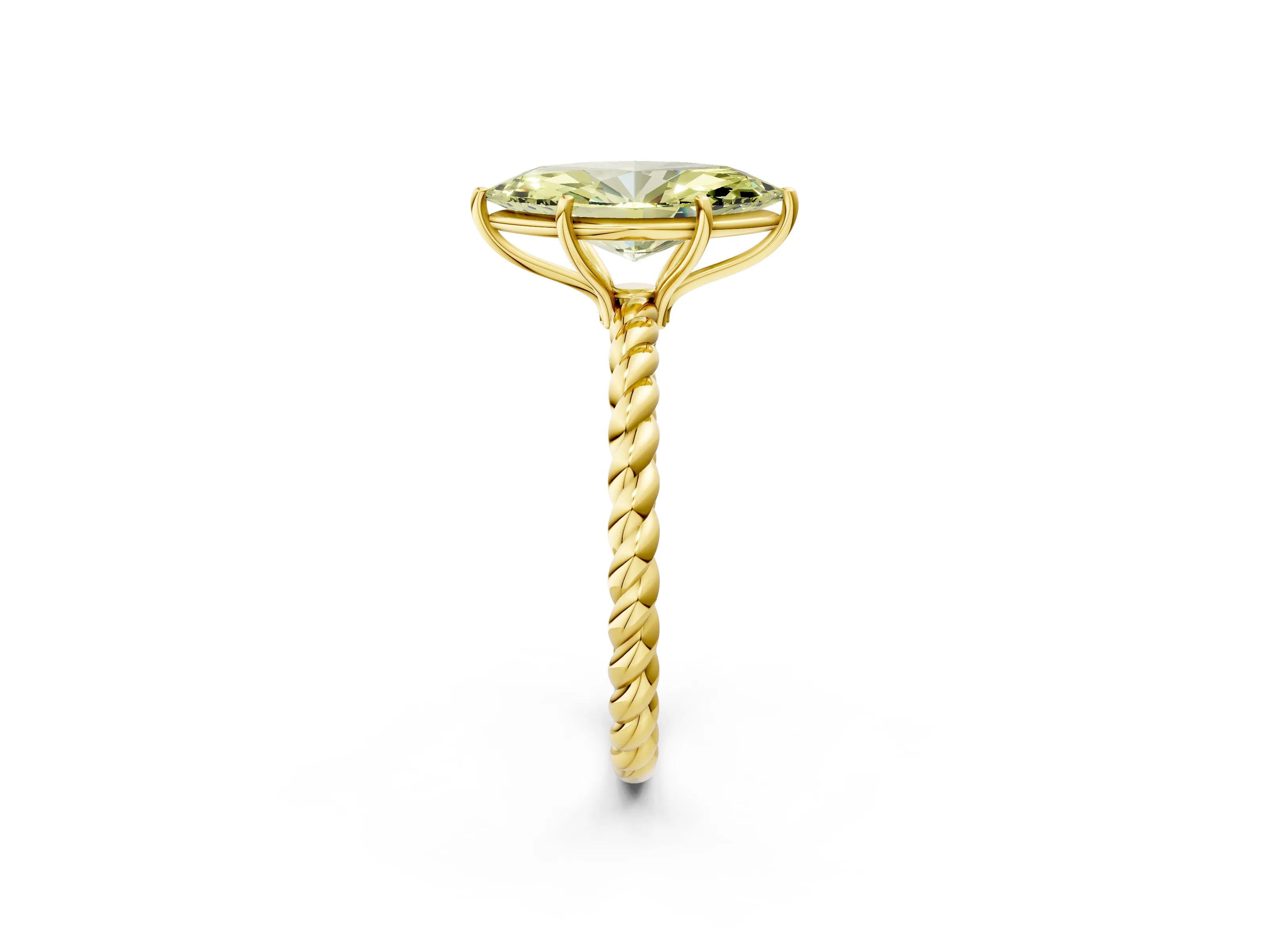 Yellow gold Fancy Yellow Marquise Cut Solitaire Twisted Band 4-Prong Ring_2